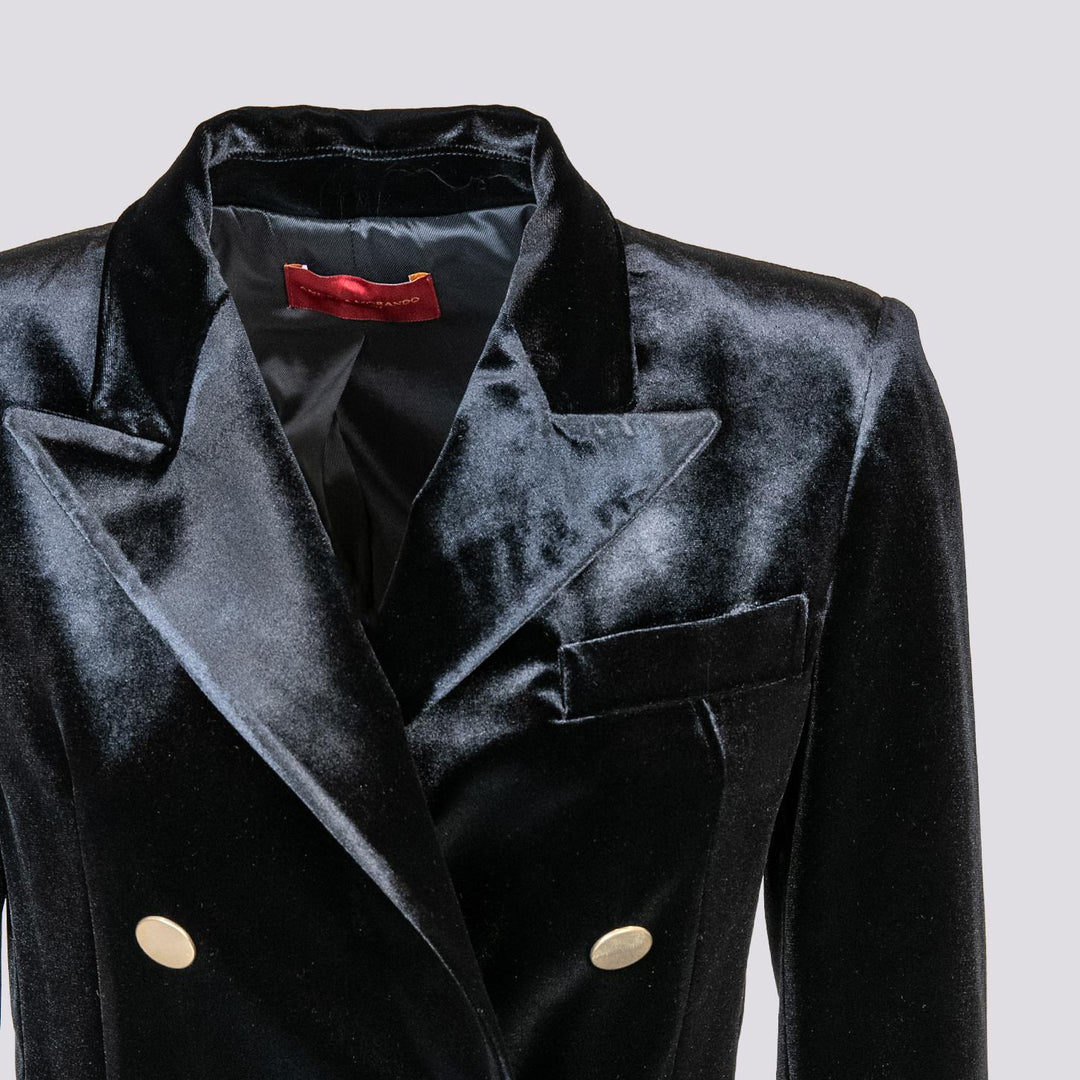 BLAZER DOPPIOPETTO IN VELLUTO NERO 3877/2894 12 ANDREA MORANDO 