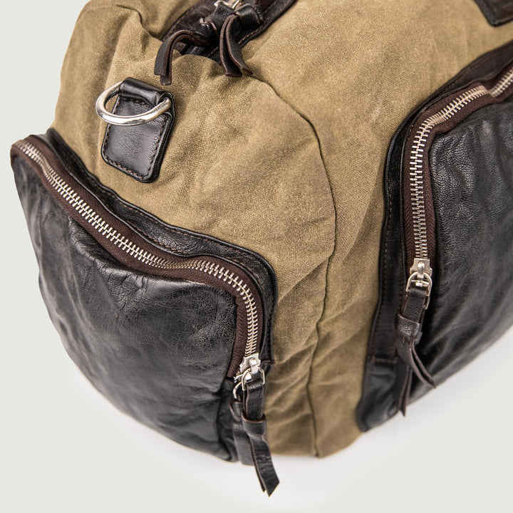 BORSONE VIAGGIO CON MANIGLIE E TASCHE IN PELLE BOARDING MIX 504 JACK LEATHER 