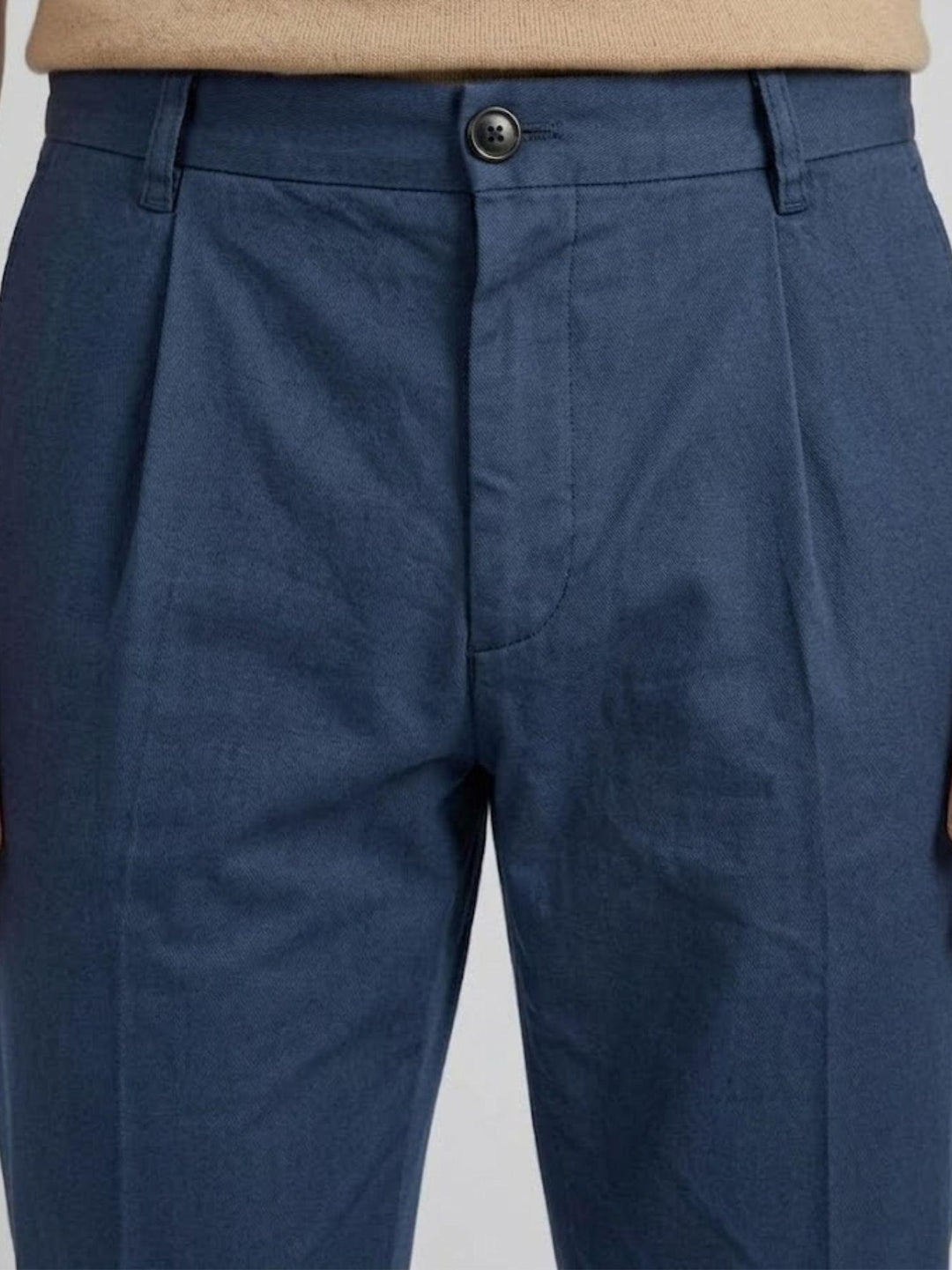Pantalone con tasche americane lino cotone blu CO0515M 7019 ANDREA MORANDO 