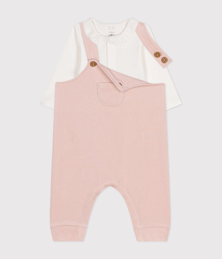 COMPLETO CON SALOPETTE IN VELLUTO BEBÈ A0AED 01 PETIT BATEAU 
