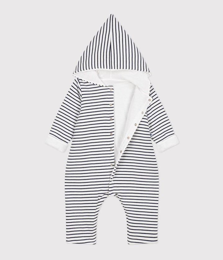 TUTINA LUNGA IN OVATTINA CON CAPPUCCIO IN COTONE PER BEBÈ A095U 01 PETIT BATEAU 