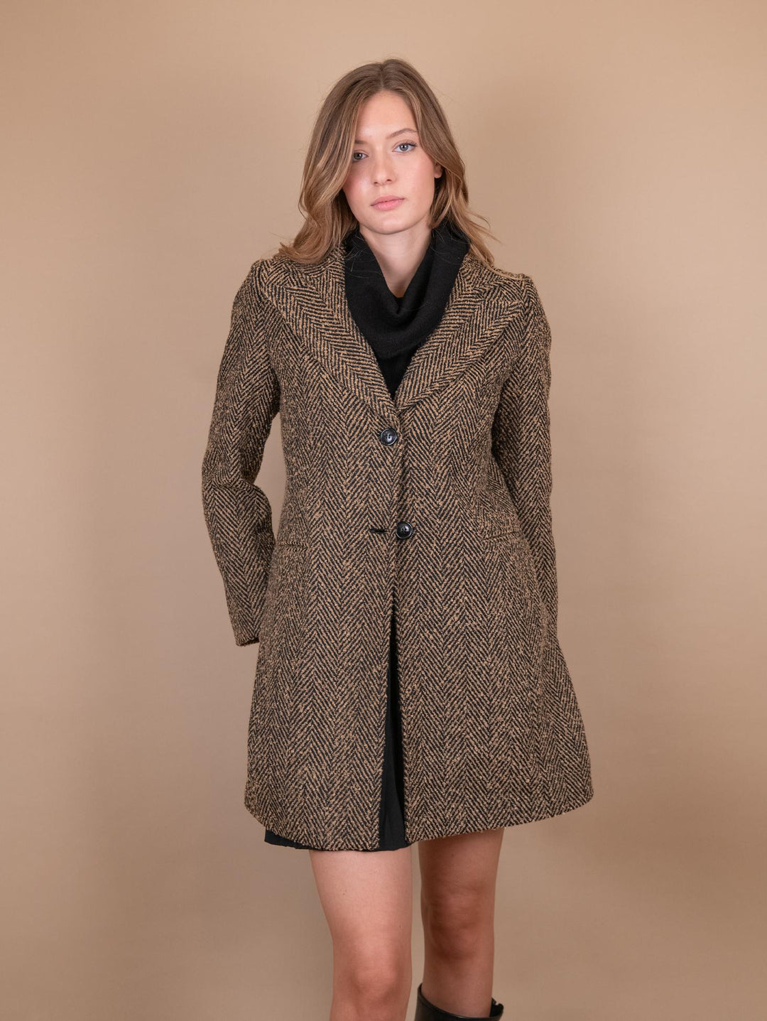 CAPPOTTO SPIGATO CUOIO E NERO 9992CBS 51 ANDREA MORANDO 