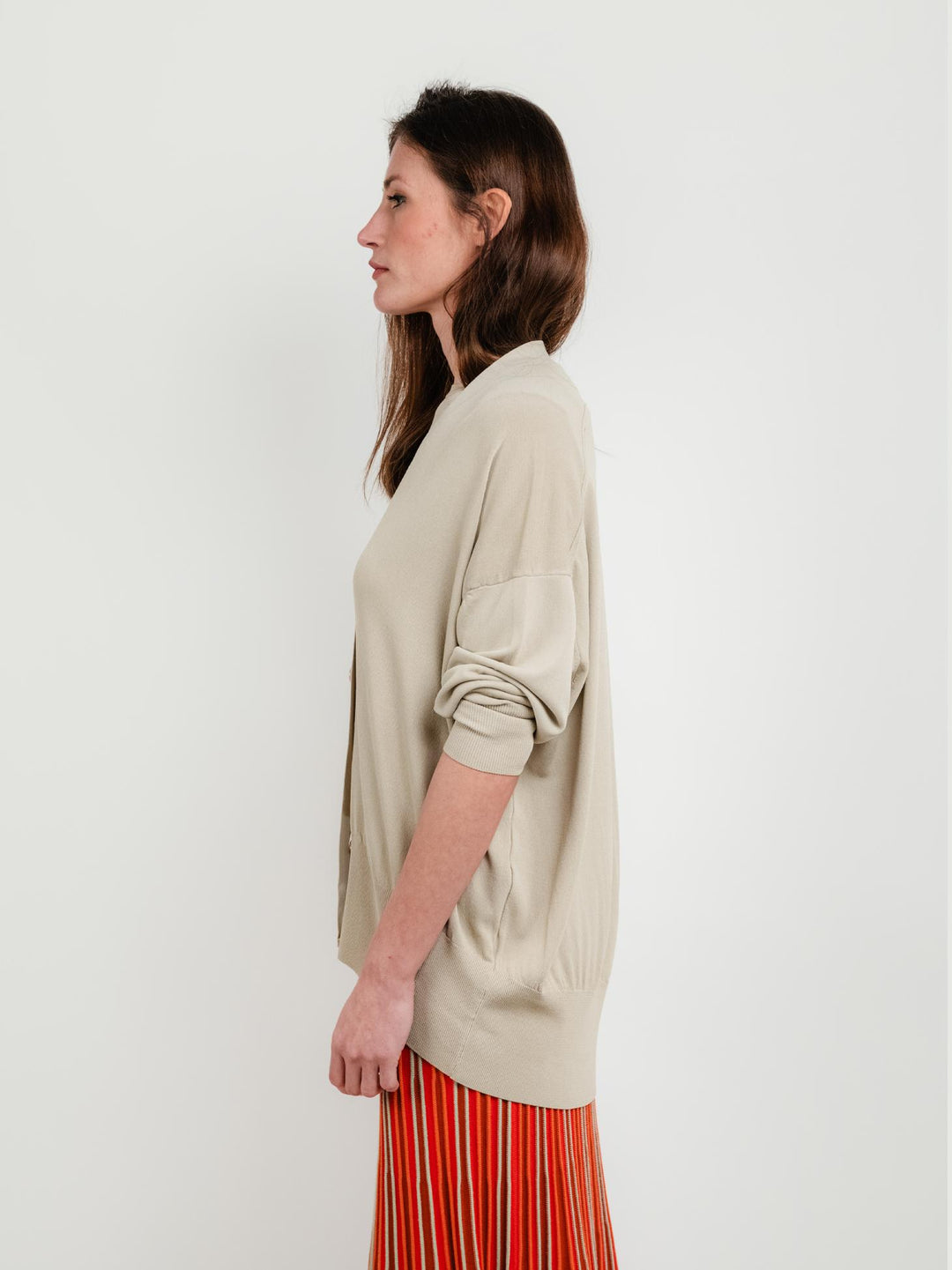 cardigan con bottoni beige