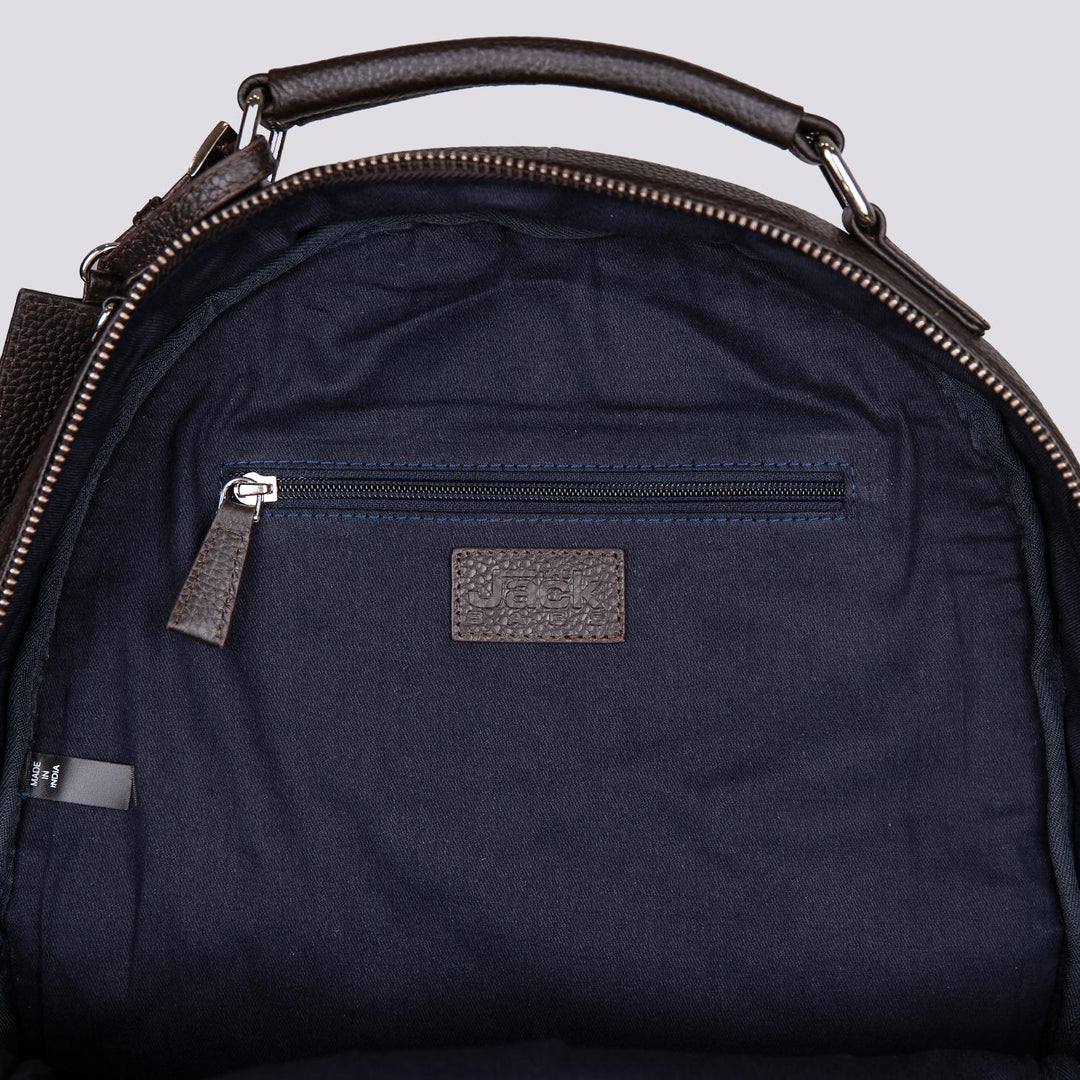 ZAINO IN PELLE MARTELLATA MARRONE TRAVELER TRA 06 JACK LEATHER 
