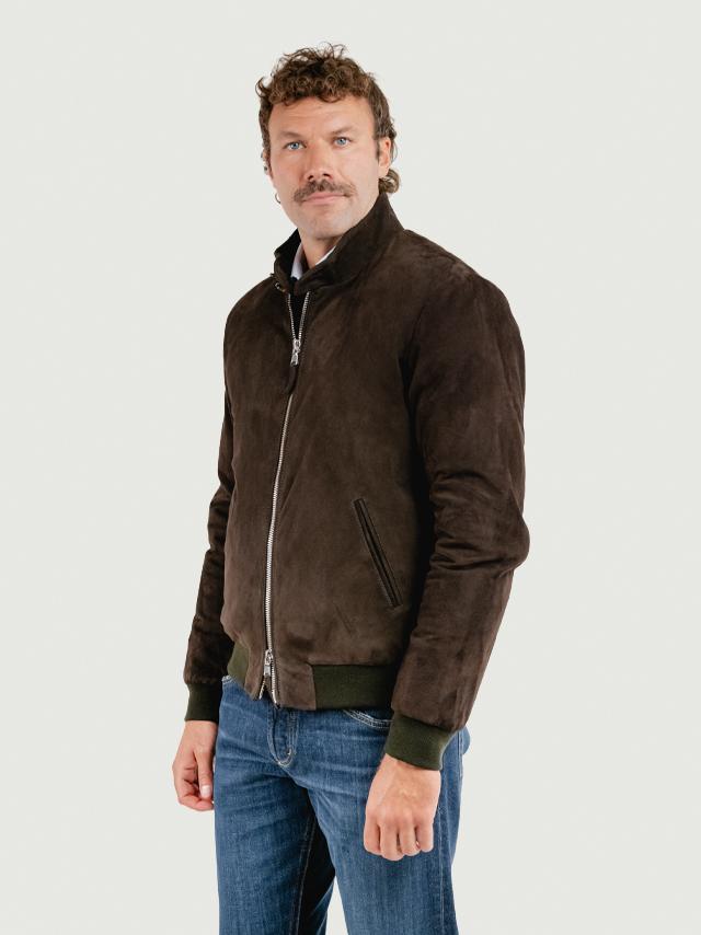 GIACCA ELVIS IN CAMOSCIO TESTA MORO ELVIS 86 JACK LEATHER 