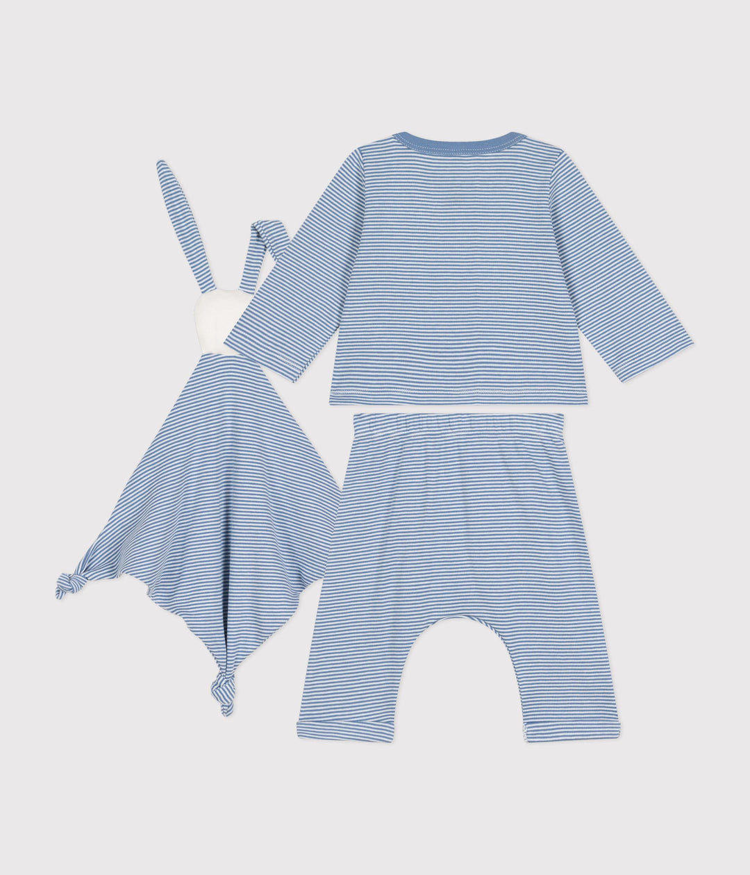 Set azzurro con doudou stampa righe A0BO6 01 PETIT BATEAU 