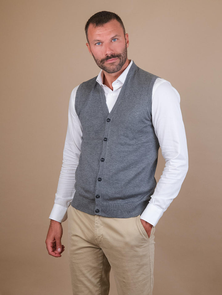 GILET CON BOTTONI grigio 3002900 106 ANDREA MORANDO 