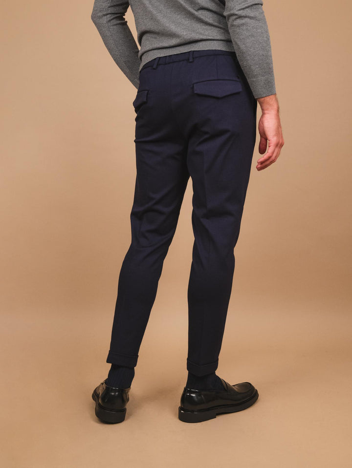 PANTALONE CON COULISSE ELASTICIZZATO BLU OF1CT00P001 174 ANDREA MORANDO 
