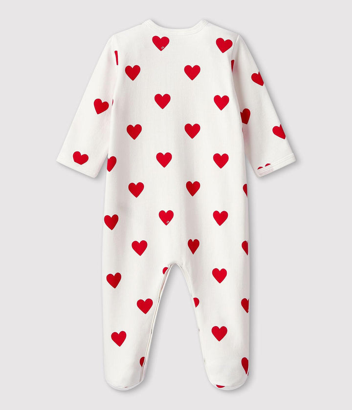 TUTINA PIGIAMA A CUORI ROSSI BEBÈ A00BT 01 PETIT BATEAU 