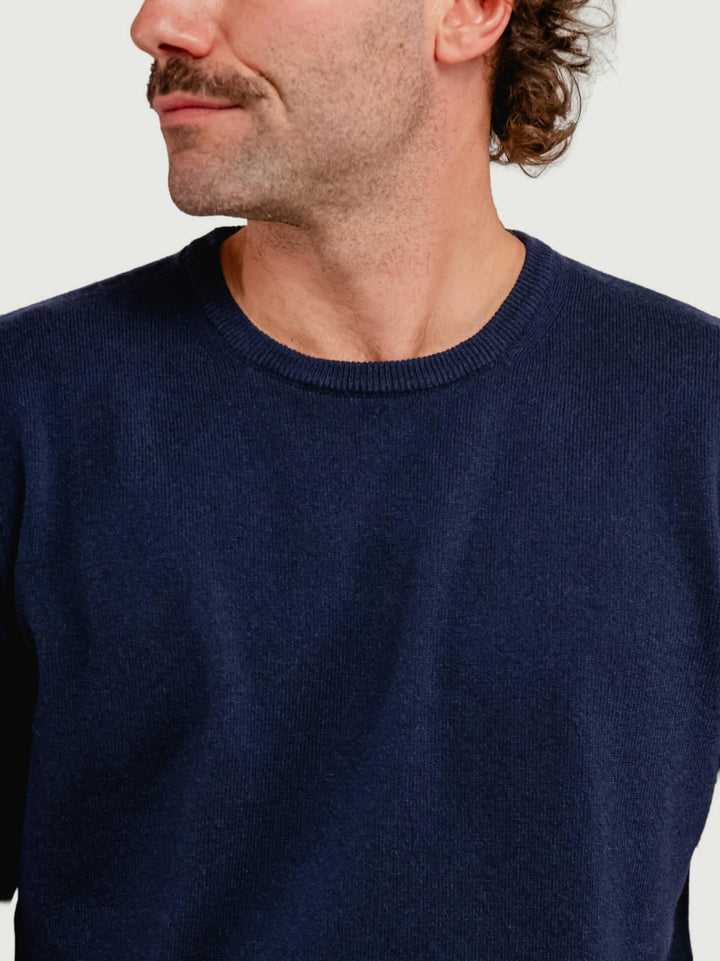 MAGLIA GIROCOLLO 100% CASHMERE BLU NAVY U0125 BLU NAVY ANDREA MORANDO 