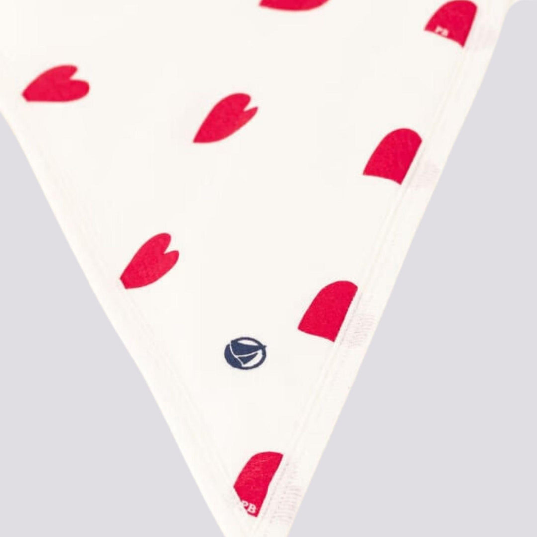 ASCIUGAMANO QUADRATO DA BAGNO CON CUORI IN COTONE A09IT 01 PETIT BATEAU 
