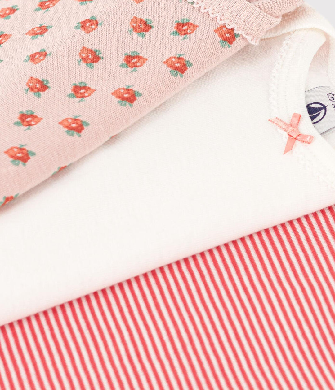 CONFEZIONE DA 3 BODY IN COTONE CON FANTASIA A FIORI A08K2 00 PETIT BATEAU 