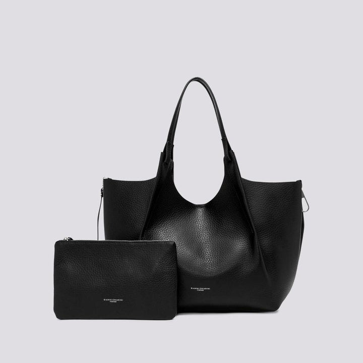 Borsa a spalla Dua in pelle martellata nera BS 9720/23AI RNGDBL 12565 GIANNI CHIARINI 