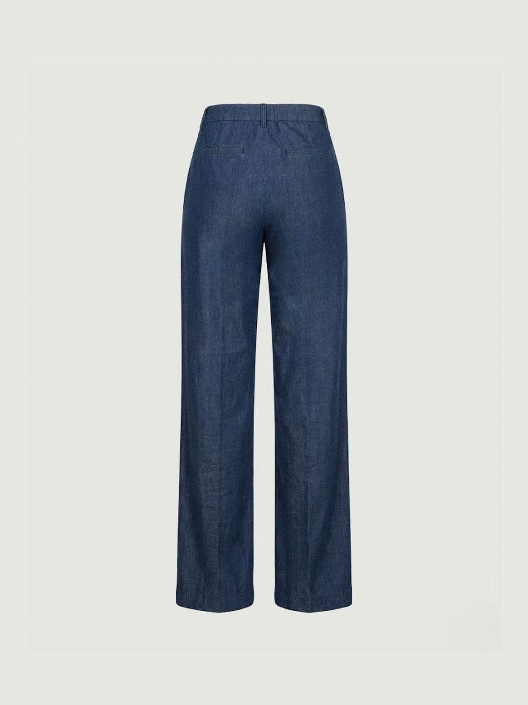 Pantalone a palazzo chambray in cotone lavaggio medio 80762CH MEDIO ANDREA MORANDO 