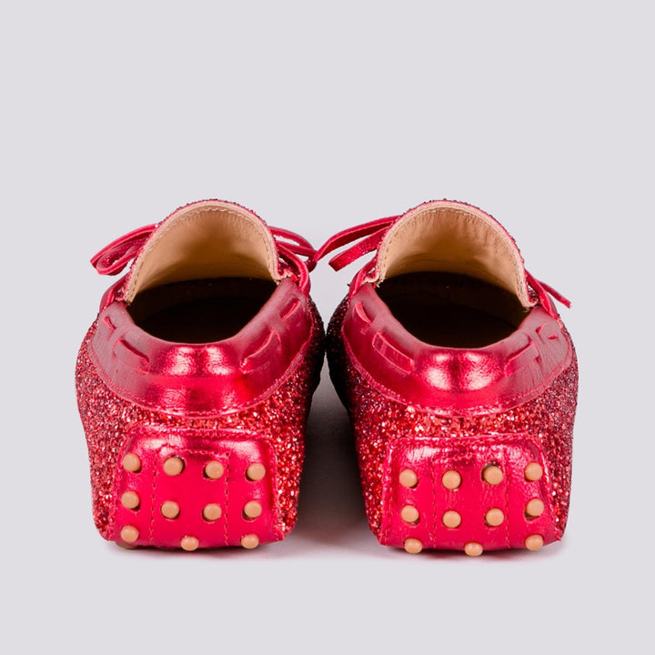 MOCASSINO CON GOMMINI IN GLITTER 1003/GLITTER ROSSO ANDREA MORANDO 