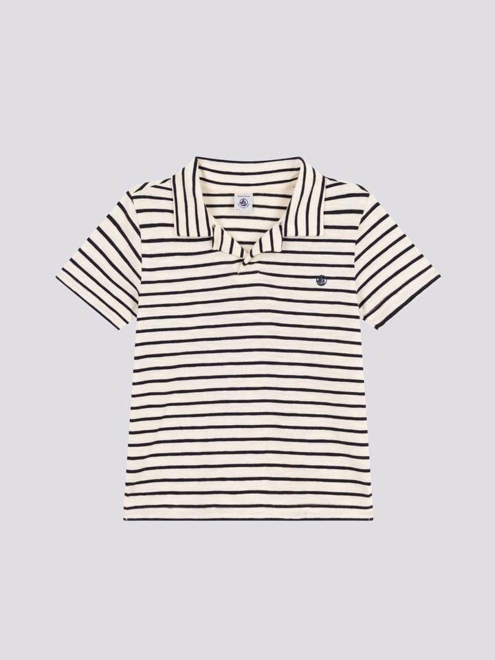 POLO A MANICHE CORTE IN COTONE A RIGHE A09W7 01 PETIT BATEAU 
