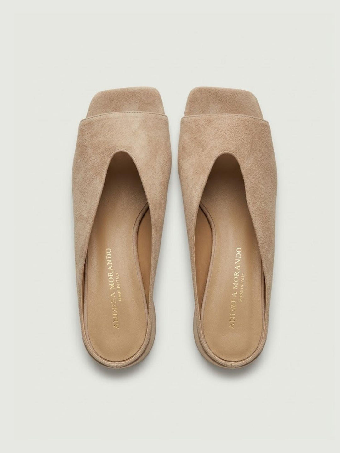 Sandalo mule in pelle scamosciata tortora 2754 CAMEL ANDREA MORANDO 