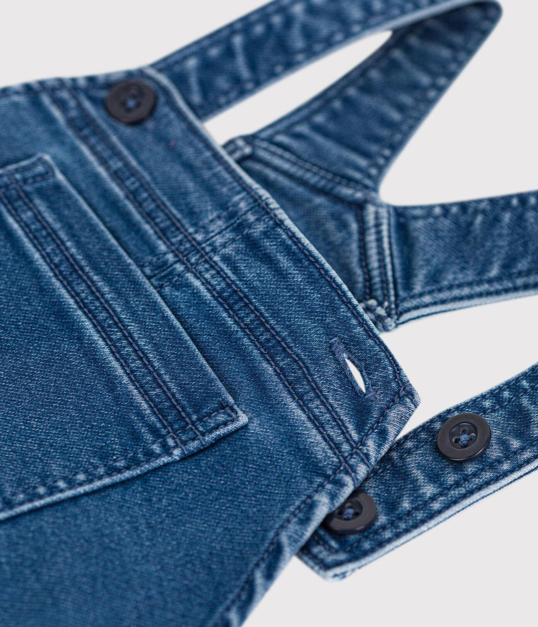 ABITO SALOPETTE IN DENIM EFFETTO FELPATO BAMBINA A082H 01 PETIT BATEAU 