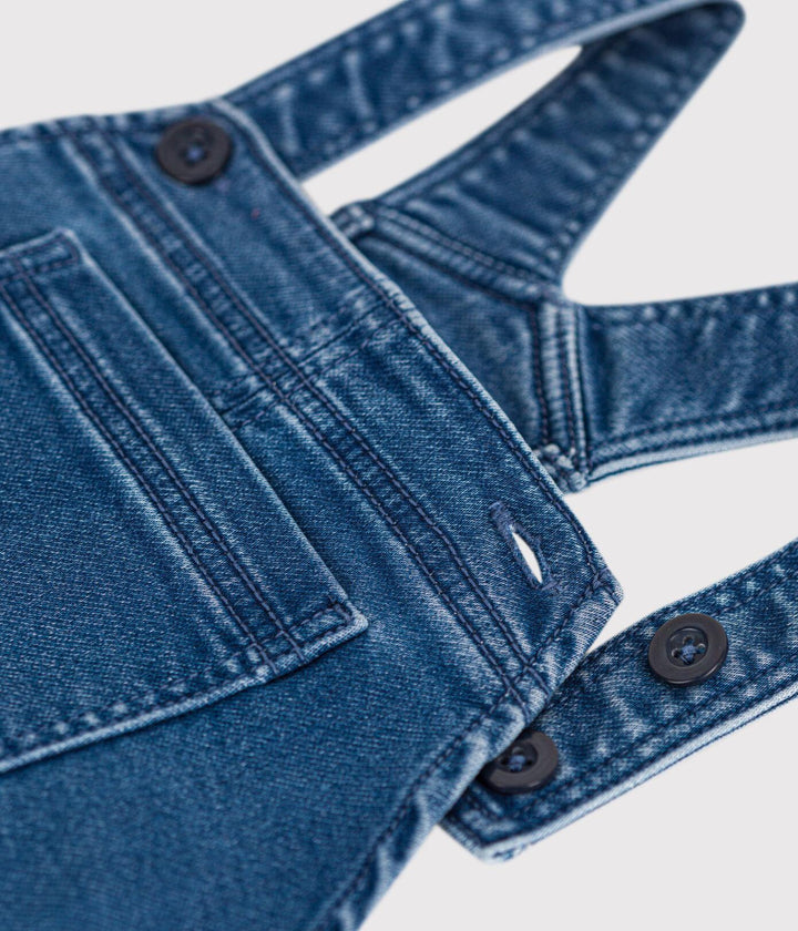 ABITO SALOPETTE IN DENIM EFFETTO FELPATO BAMBINA A082H 01 PETIT BATEAU 