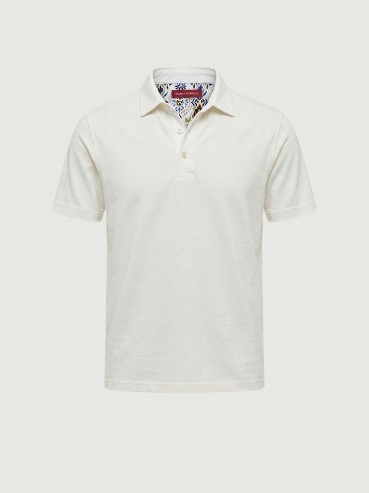 Polo in cotone piquet bianca BU26S07POPIQUETCOGMT 101 ANDREA MORANDO 