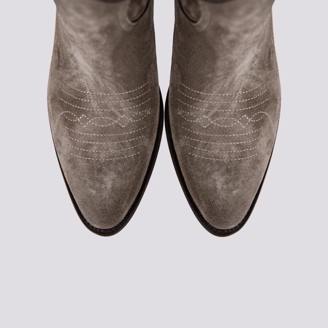 STIVALETTO TEXANO IN CAMOSCIO GRIGIO 2235 SILK TAIGA ALPE 
