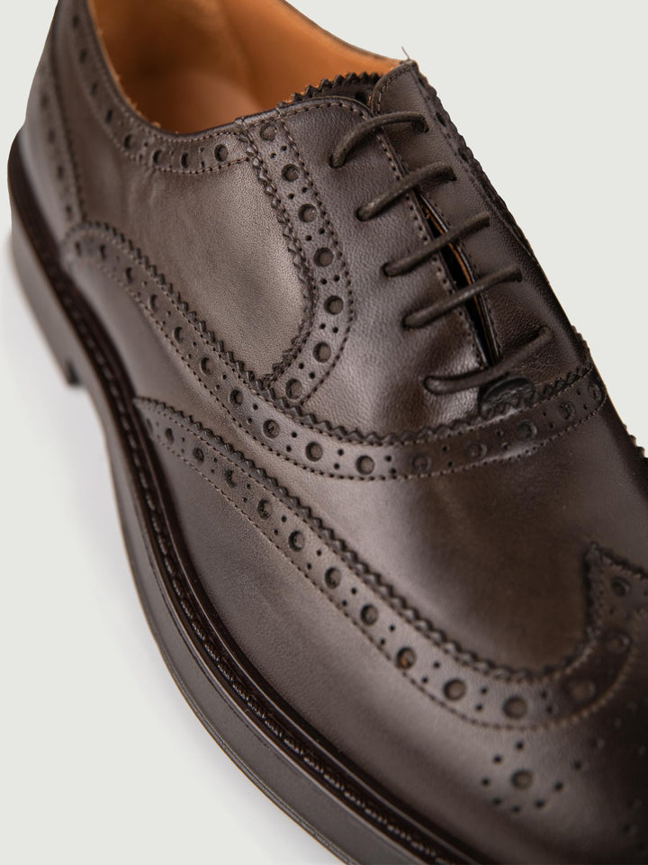 FRANCESINA IN PELLE MARRONE CODA DI RONDINE 080 T MORO SAXONE 