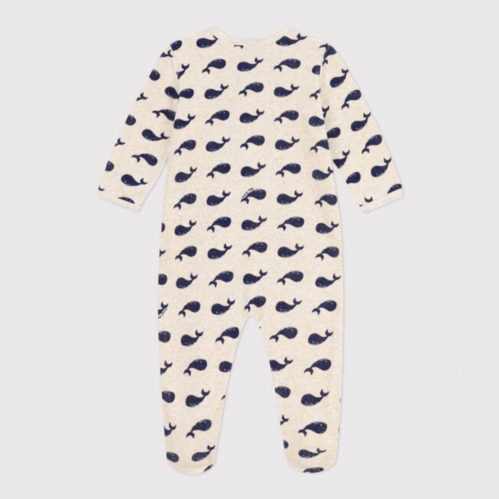 PIGIAMA IN CINIGLIA CON BALENE MARINE A09G0 01 PETIT BATEAU 