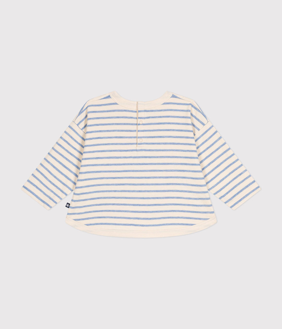 T-shirt a righe marinière azzurre con maniche lunghe A0BPP 01 PETIT BATEAU 