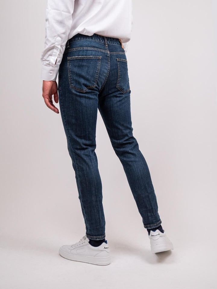 JEANS ANDREA MORANDO SCURO 5 TASCHE 7607CAR SABBIATURA ANDREA MORANDO 