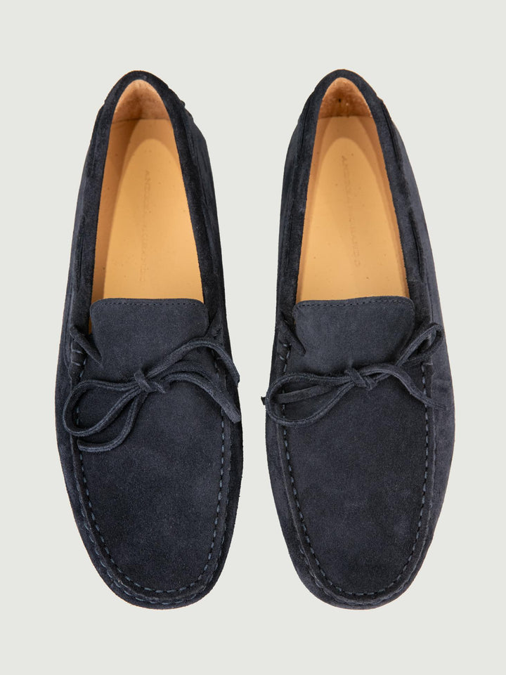 Mocassino gommini in pelle scamosciata navy KALEIDO 419 ANDREA MORANDO 