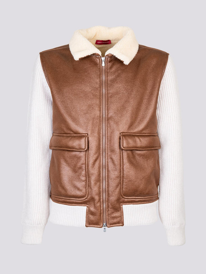 BOMBER IN LANA VERGINE E ALCANTARA 13141 400 ANDREA MORANDO 