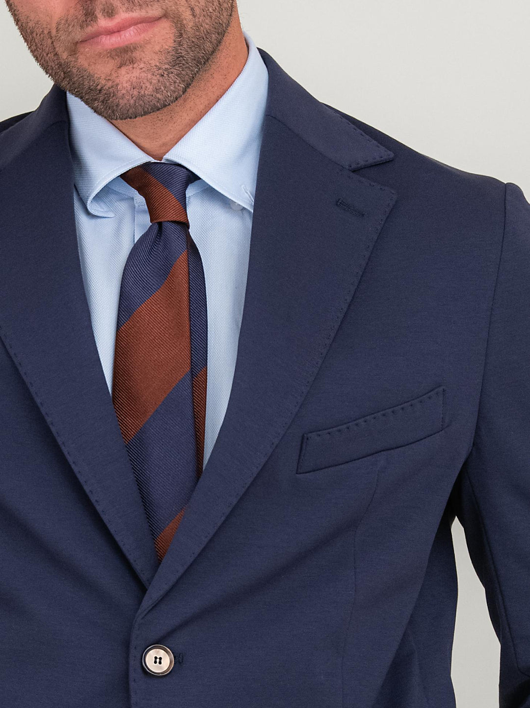 BLAZER IN MISTO COTONE PUNTO MILANO BLU NAVY S24CT00G004M 174 ANDREA MORANDO 