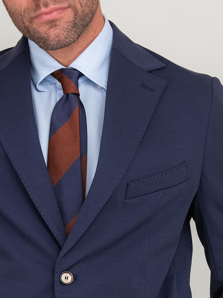 BLAZER IN MISTO COTONE PUNTO MILANO BLU NAVY S24CT00G004M 174 ANDREA MORANDO 