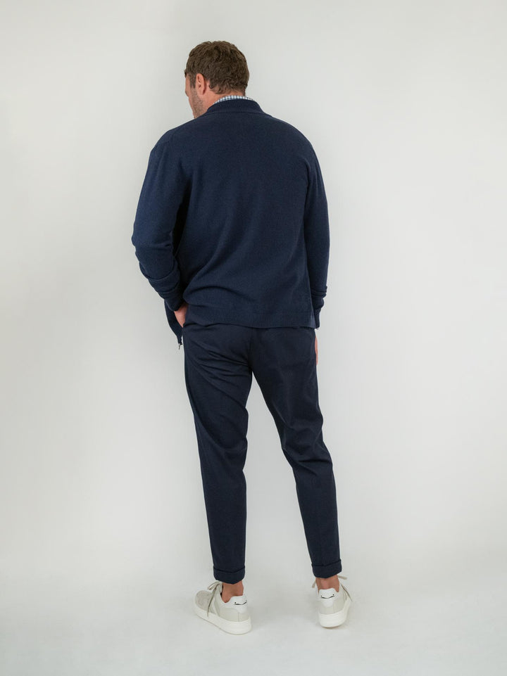 PANTALONE IN JERSEY BLU CON COULISSE F2W4CT00P001M 174 ANDREA MORANDO 