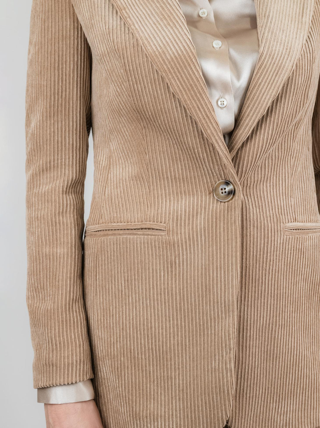 BLAZER VELLUTO BEIGE A COSTE GIA5455 BEIGE ANDREA MORANDO 
