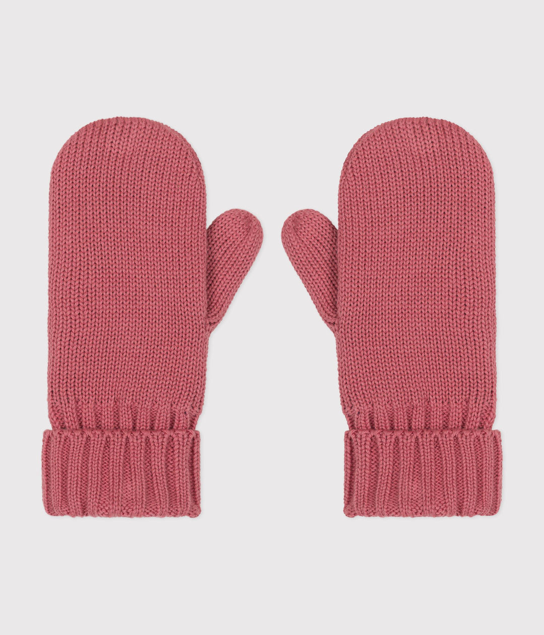 Muffole in maglia rosa con fodera in pile bambino A0B0S 03 PETIT BATEAU 