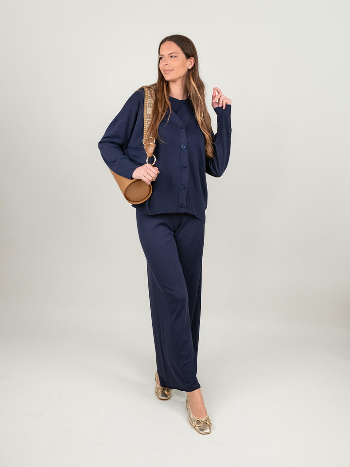 CARDIGAN IN MAGLIA BLU 2653 BLU ANDREA MORANDO 