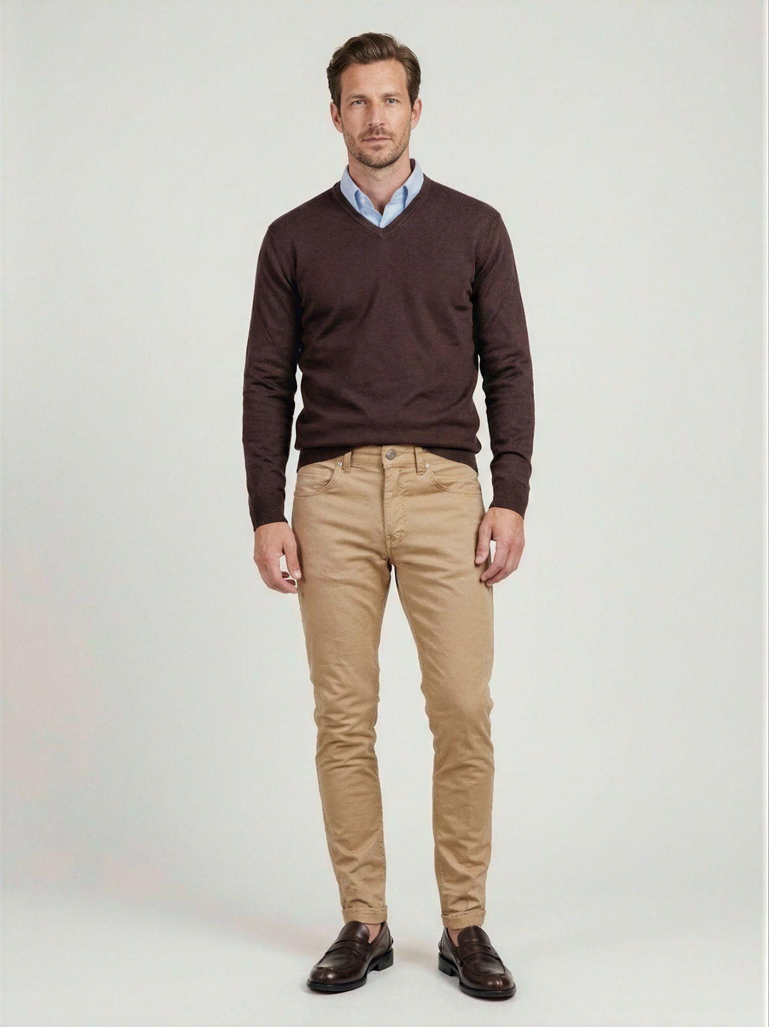 Pantalone cinque tasche in cotone miele 7607GB MIELE ANDREA MORANDO 