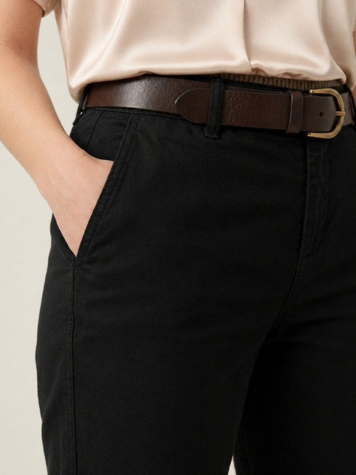 Pantalone a trombetta in cotone nero 824MA NERO ANDREA MORANDO 