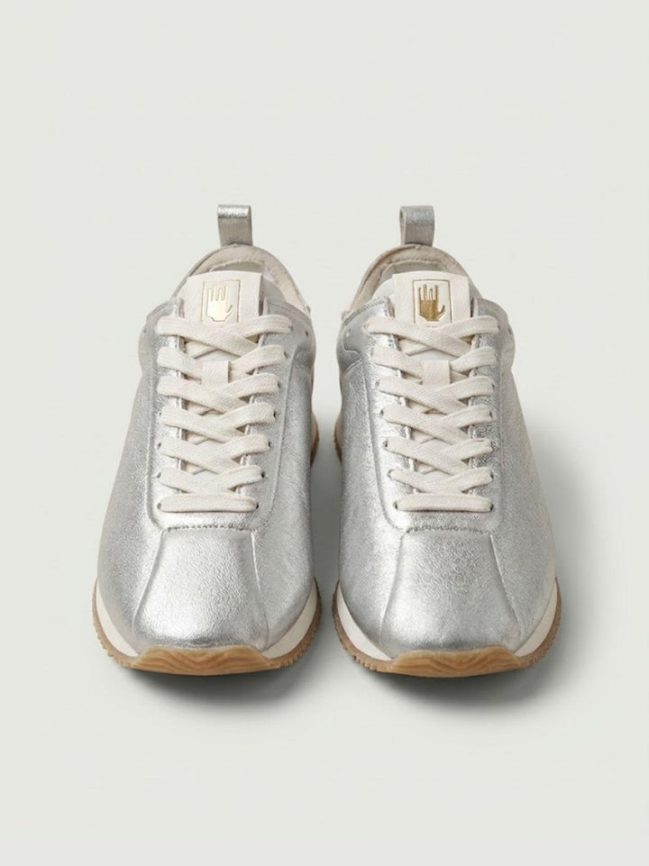 Sneaker Fishkat in pelle metallizzata argento FISHKAT SILVER NINE AN HALF 