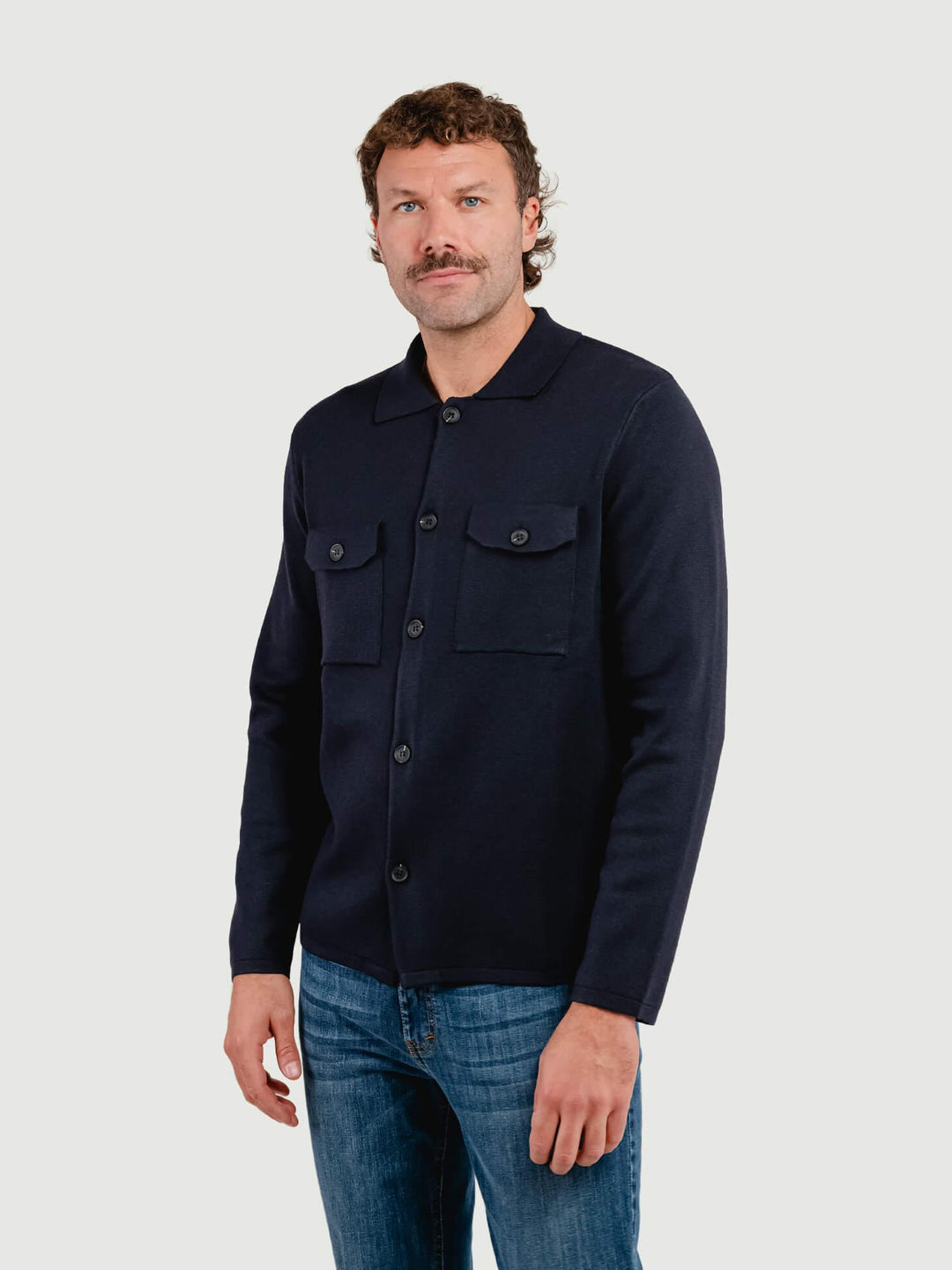 OVERSHIRT IN MISTO LANA BLU NAVY 4060225 205 ANDREA MORANDO 
