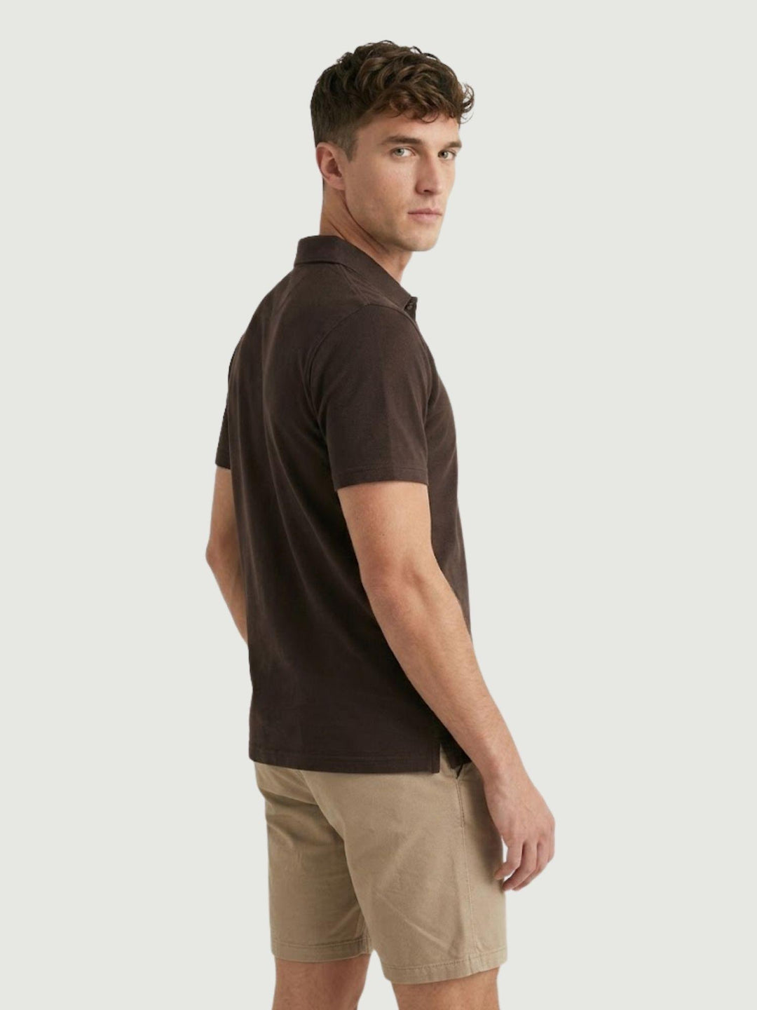 Polo classica in cotone fine moka 5985426 673 ANDREA MORANDO 