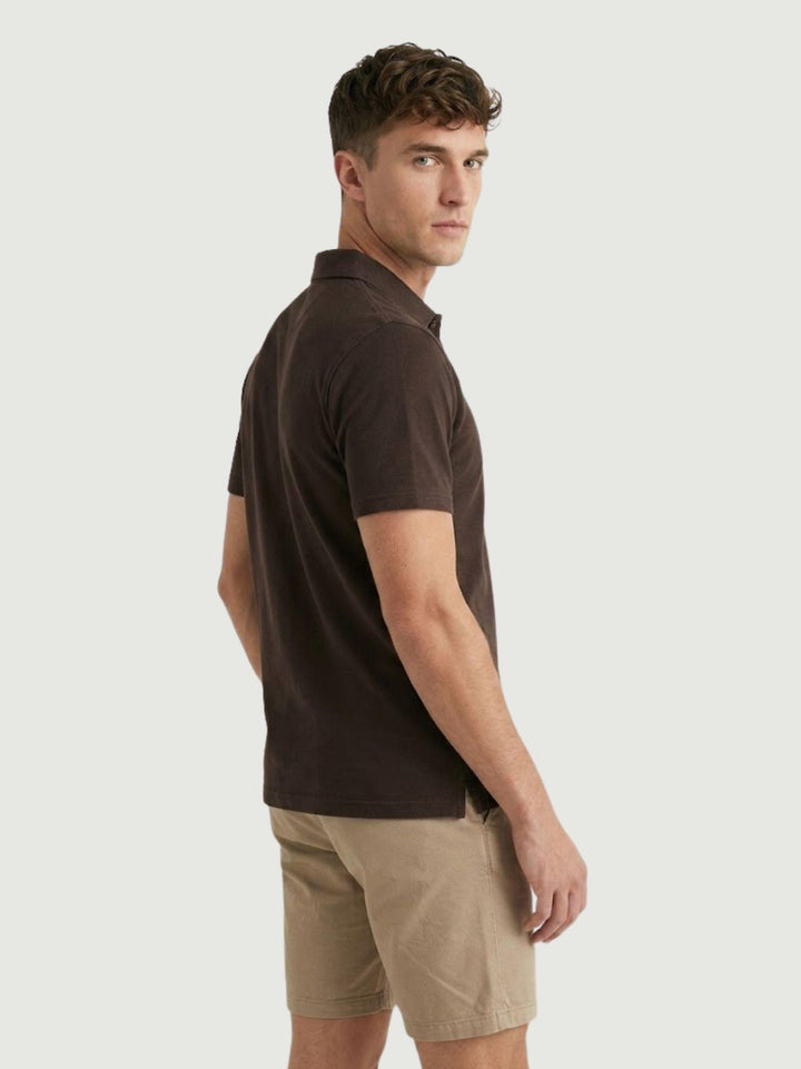 Polo classica in cotone fine moka 5985426 673 ANDREA MORANDO 