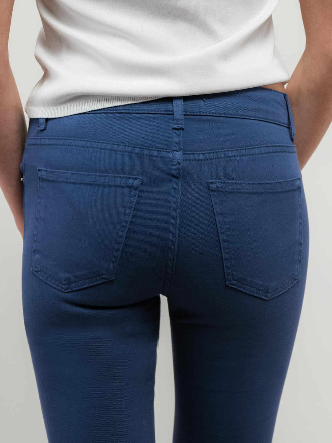 PANTALONE 5 TASCHE SFRANGIATO BLU 80137G190 LAV ANDREA MORANDO 