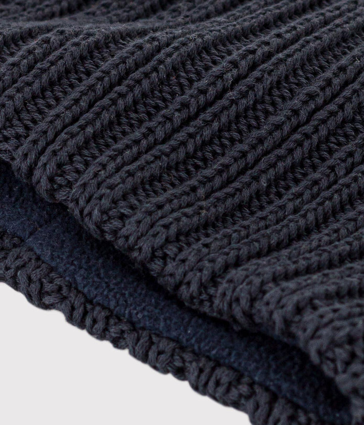 SNOOD IN MAGLIA A RIGHE CON FODERA IN PILE A08DU 01 PETIT BATEAU 