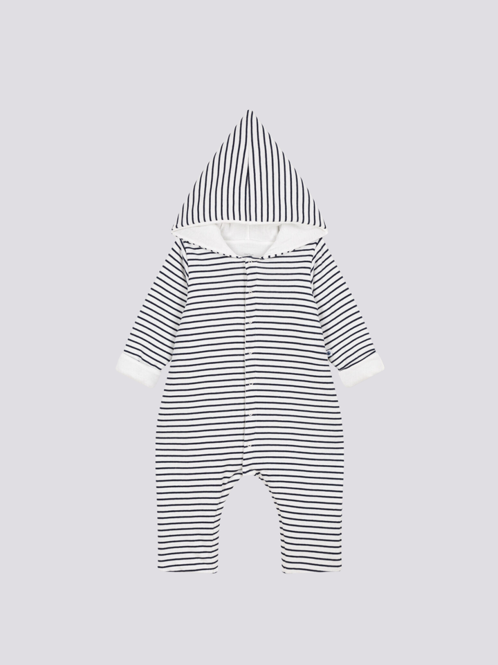 TUTINA LUNGA IN OVATTINA CON CAPPUCCIO IN COTONE PER BEBÈ A095U 01 PETIT BATEAU 