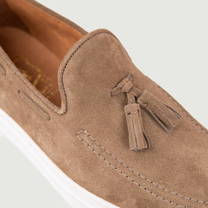 MOCASSINO STILE SNEAKER TAUPE CON NAPPINE ALLEN/23 TAUPE SAXONE 