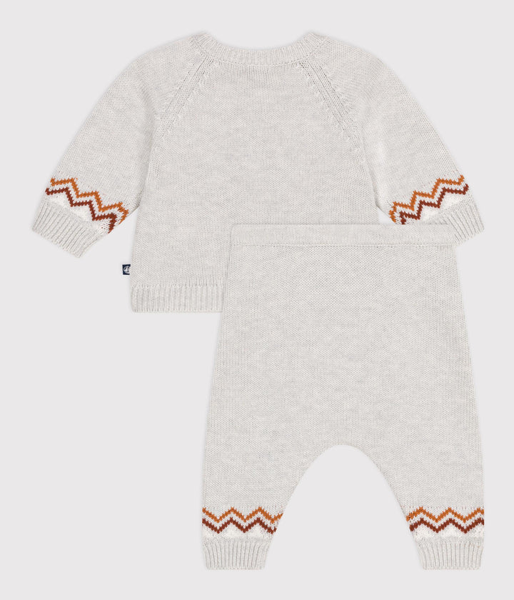 Completo 2 pezzi in maglia con stampa P'tit Cœur neonato A0ECC 01 PETIT BATEAU 