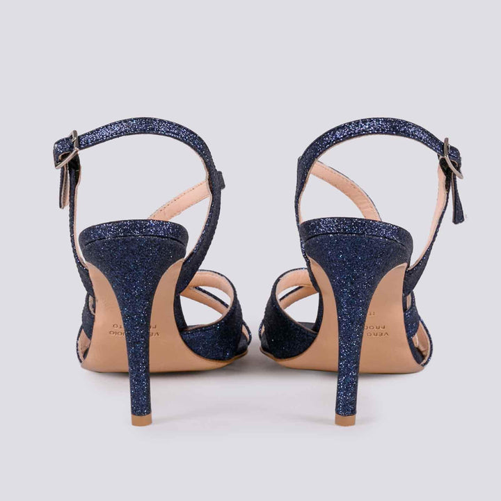 SANDALO CON TACCO GLITTER