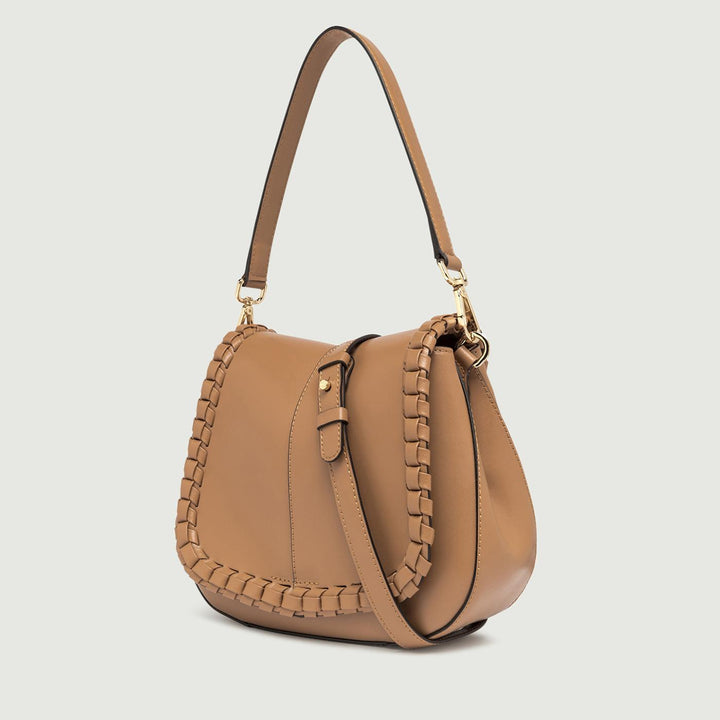Borsa a spalla Helena Round special in pelle New Cuoio BS 10846 PRCK-THR 7042 GIANNI CHIARINI 